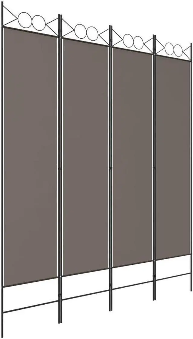 Alt view image 6 of 10 - vidaXL 4 Panel Room Divider Folding Partition Privacy Screen Anthracite Fabric