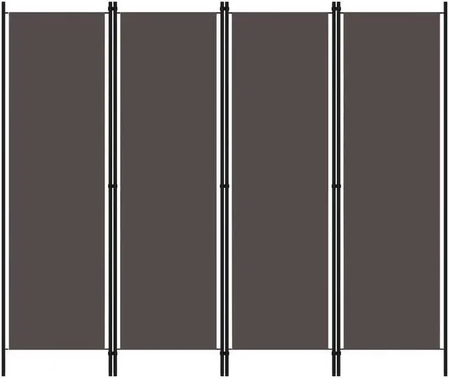 Alt view image 12 of 15 - vidaXL 4-Panel Room Divider Anthracite 78.7"x70.9"