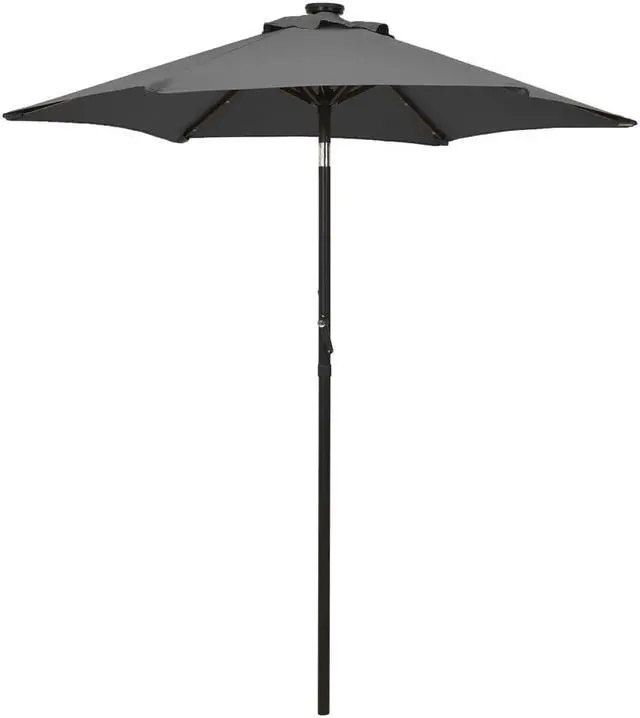 Alt view image 16 of 17 - vidaXL Parasol with LED Lights Anthracite 78.7"x83.1" Aluminum