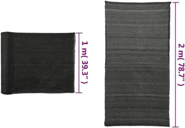 Alt view image 11 of 11 - vidaXL Fence Privacy Screen Outdoor Patio Privacy Wall Windscreen HDPE Black