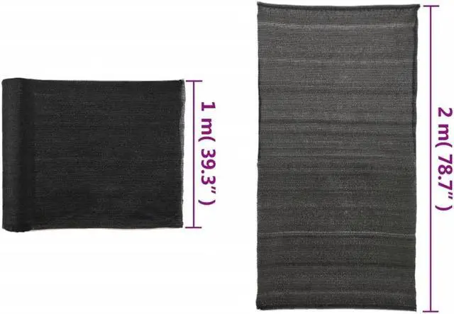 Alt view image 12 of 12 - vidaXL Fence Privacy Screen Outdoor Patio Privacy Wall Windscreen HDPE Black