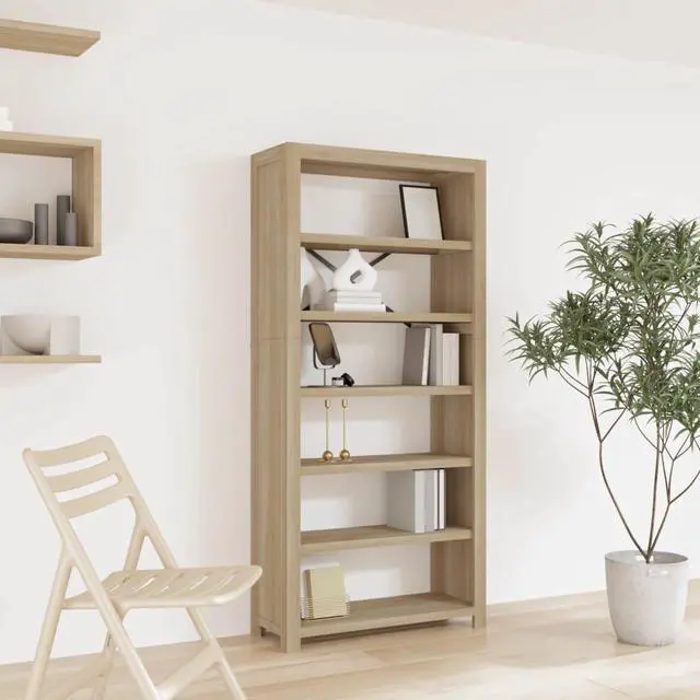 Main image of vidaXL Bookshelf Bookcase 6-Tier Shelf Rack for Souvenirs Solid Wood Acacia