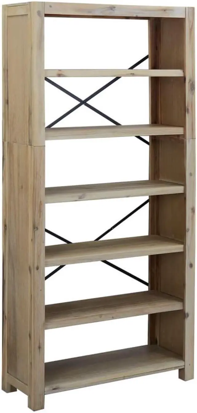 Alt view image 2 of 7 - vidaXL Bookshelf Bookcase 6-Tier Shelf Rack for Souvenirs Solid Wood Acacia