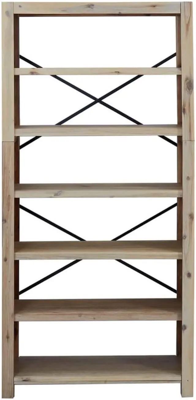 Alt view image 3 of 7 - vidaXL Bookshelf Bookcase 6-Tier Shelf Rack for Souvenirs Solid Wood Acacia