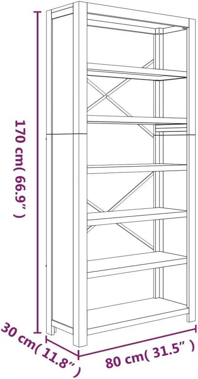 Alt view image 4 of 7 - vidaXL Bookshelf Bookcase 6-Tier Shelf Rack for Souvenirs Solid Wood Acacia