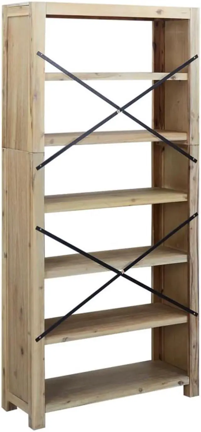 Alt view image 5 of 7 - vidaXL Bookshelf Bookcase 6-Tier Shelf Rack for Souvenirs Solid Wood Acacia