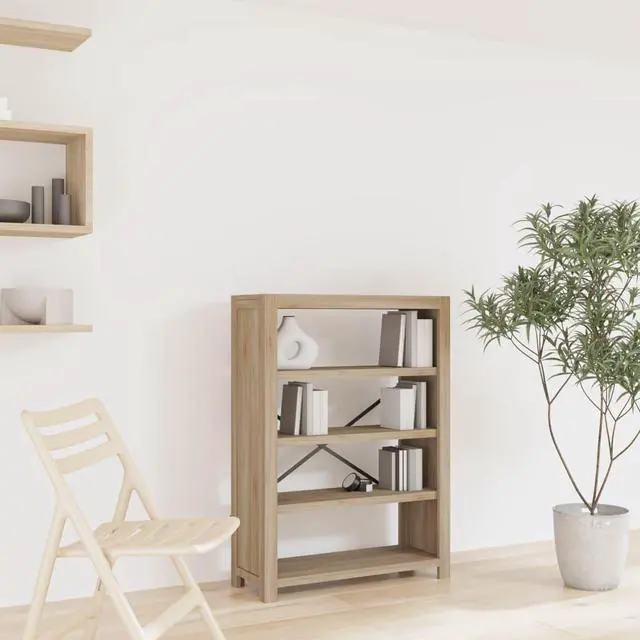 Main image of vidaXL Bookshelf Bookcase 4-Tier Shelf Rack for Souvenirs Solid Wood Acacia