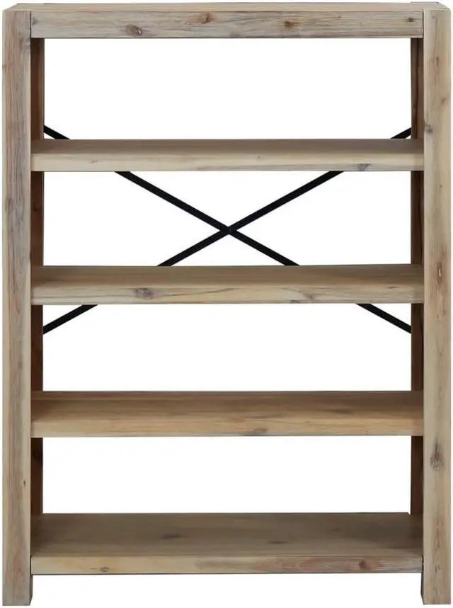 Alt view image 3 of 7 - vidaXL Bookshelf Bookcase 4-Tier Shelf Rack for Souvenirs Solid Wood Acacia
