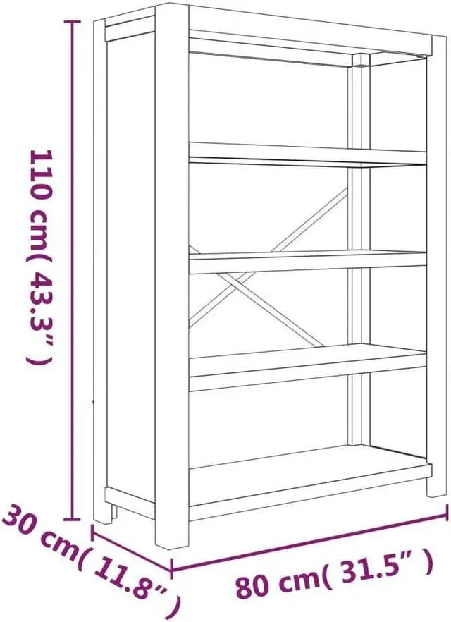 Alt view image 4 of 7 - vidaXL Bookshelf Bookcase 4-Tier Shelf Rack for Souvenirs Solid Wood Acacia