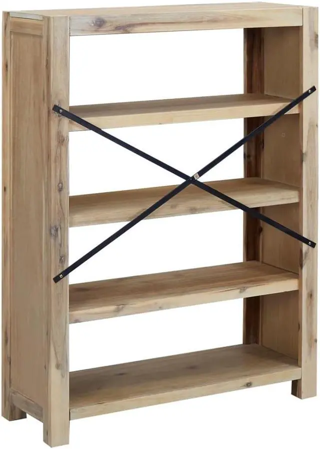 Alt view image 5 of 7 - vidaXL Bookshelf Bookcase 4-Tier Shelf Rack for Souvenirs Solid Wood Acacia
