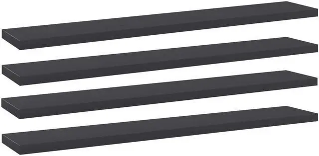 Alt view image 12 of 13 - vidaXL Floating Shelf Wall Mounted Bookshelf Board 4 Pcs Gray Engineered Wood