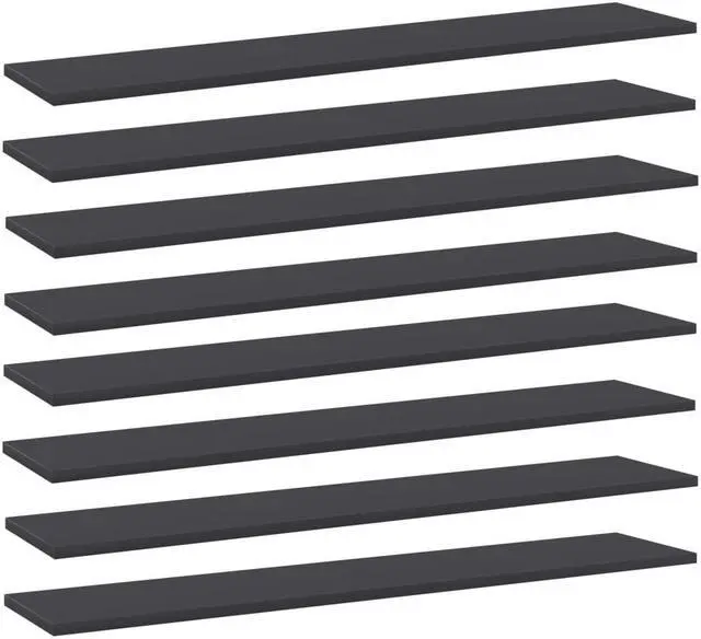 Alt view image 10 of 11 - vidaXL Floating Shelves Wall Mounted Shelving Unit 8 Pcs Gray Engineered Wood