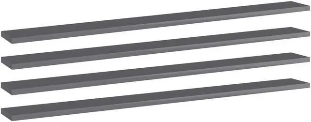 Alt view image 10 of 11 - vidaXL Bookshelf Boards Wall Shelving Unit 4 Pcs High Gloss Gray Engineered Wood