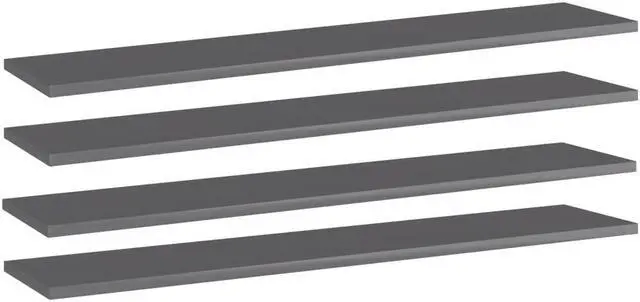 Alt view image 12 of 13 - vidaXL Bookshelf Boards Wall Shelving Unit 4 Pcs High Gloss Gray Engineered Wood