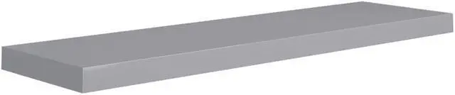 Alt view image 7 of 10 - vidaXL Floating Wall Shelves 2 pcs Gray 35.4"x9.3"x1.5" MDF