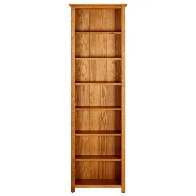 Alt view image 8 of 17 - vidaXL 7-Tier Bookcase 23.6"x8.6"x78.7" Solid Oak Wood