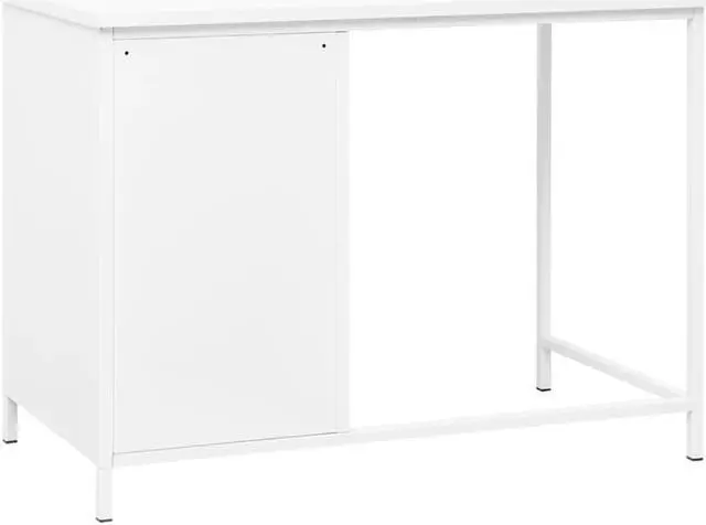 Alt view image 13 of 15 - vidaXL Industrial Desk with Drawers White 41.3"x20.5"x29.5" Steel