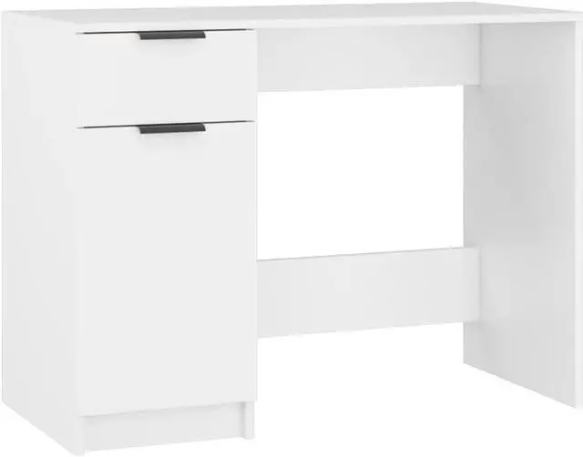 Alt view image 3 of 7 - vidaXL Desk Computer Table Furniture for Home Office White Engineered Wood