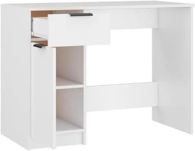 Alt view image 5 of 7 - vidaXL Desk Computer Table Furniture for Home Office White Engineered Wood