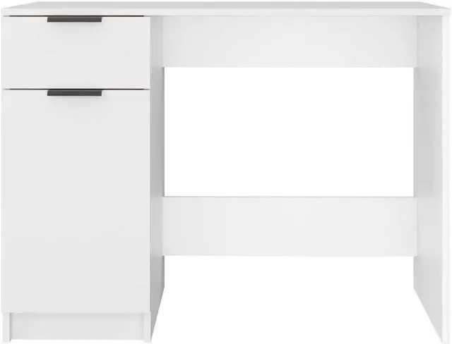 Alt view image 6 of 7 - vidaXL Desk Computer Table Furniture for Home Office White Engineered Wood