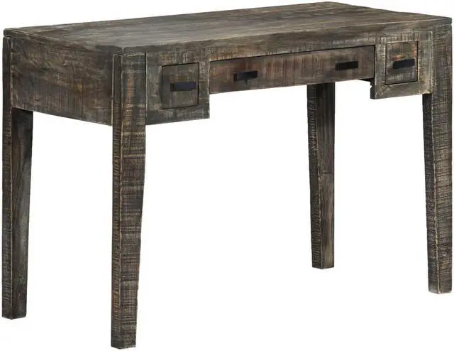 Alt view image 6 of 11 - vidaXL Desk Computer Desk Home Office Desk with 3 Drawers Solid Wood Mango