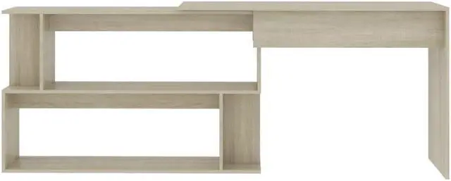 Alt view image 3 of 6 - vidaXL Corner Desk Computer Desk Home Office Desk Sonoma Oak Engineered Wood