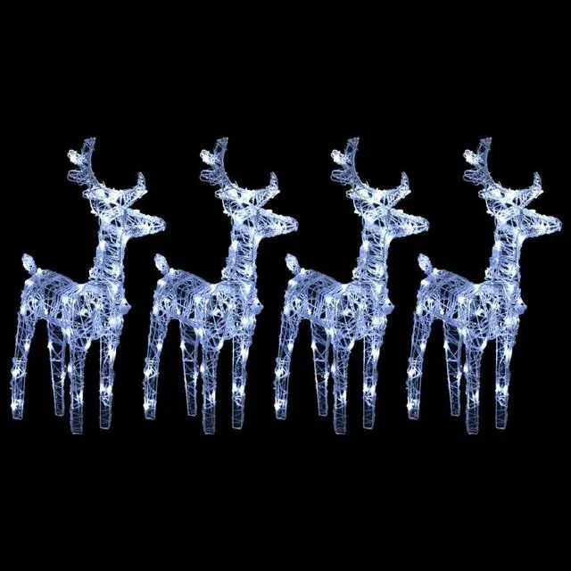Main image of vidaXL Christmas Reindeers 4 Pcs Lighting with 160 LEDs Cold White Acrylic