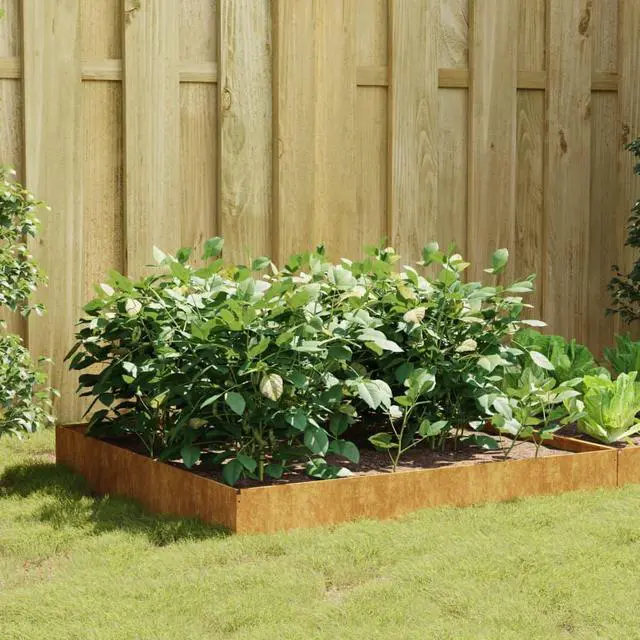 Alt view image 6 of 7 - vidaXL Planter Stand Garden Raised Bed for Vegetables Flowers Herbs Corten Steel