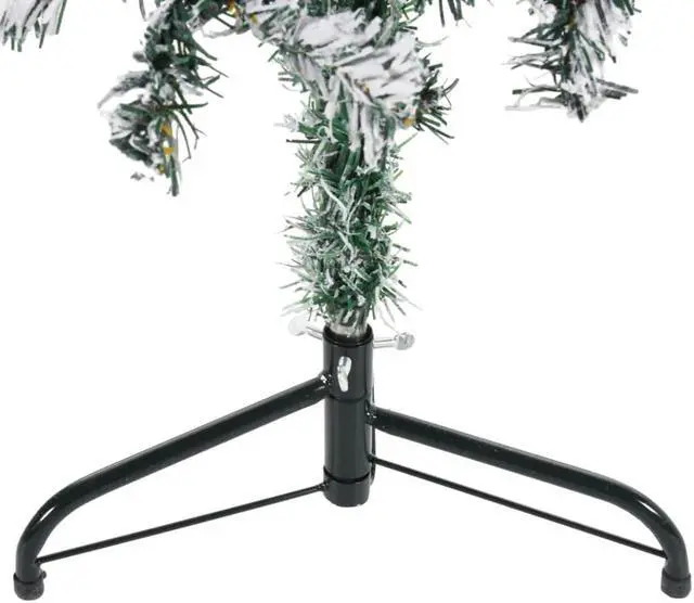 Alt view image 8 of 11 - vidaXL Swirl Pre-lit Christmas Tree with Pot Xmas Tree Decoration Green PVC