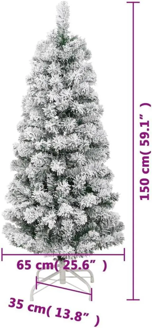 Alt view image 3 of 5 - vidaXL Christmas Tree with Flocked Snow Outdoor Artificial Hinged Christmas Tree
