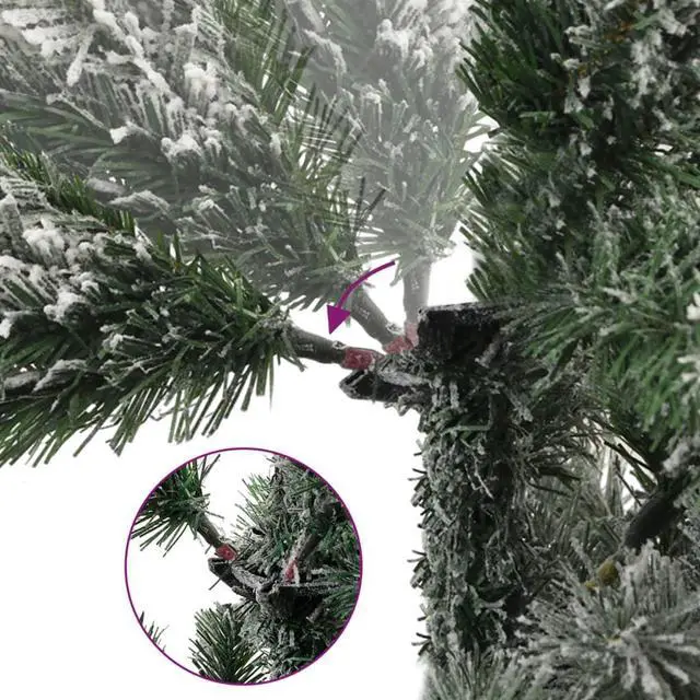 Alt view image 2 of 5 - vidaXL Christmas Tree with Flocked Snow Outdoor Artificial Hinged Christmas Tree