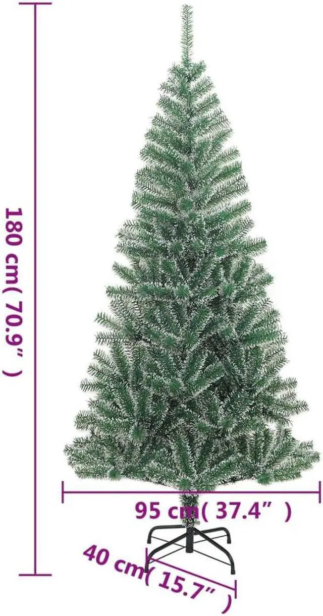 Alt view image 5 of 7 - vidaXL Christmas Tree Outdoor Artificial Christmas Tree with Flocked Snow Green