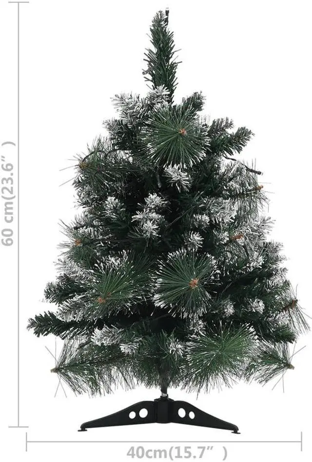 Alt view image 4 of 16 - vidaXL Artificial Pre-lit Christmas Tree with Stands Decoration Green PVC