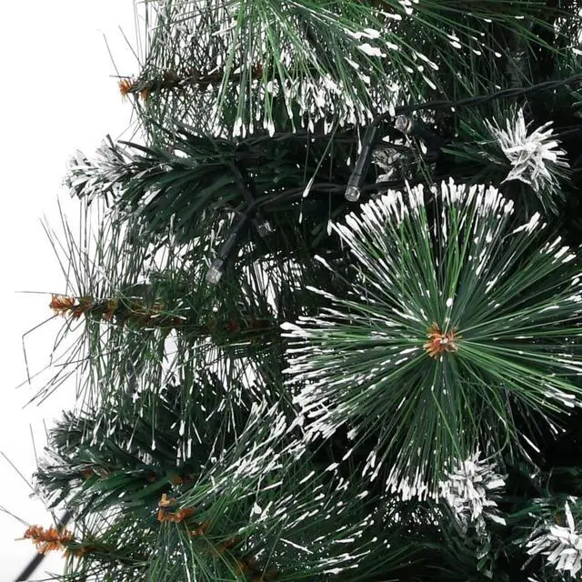 Alt view image 6 of 16 - vidaXL Artificial Pre-lit Christmas Tree with Stands Decoration Green PVC