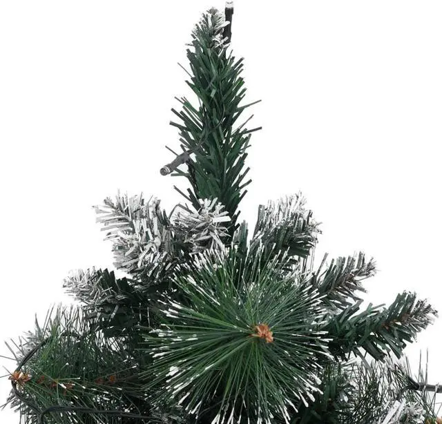 Alt view image 5 of 16 - vidaXL Artificial Pre-lit Christmas Tree with Stands Decoration Green PVC