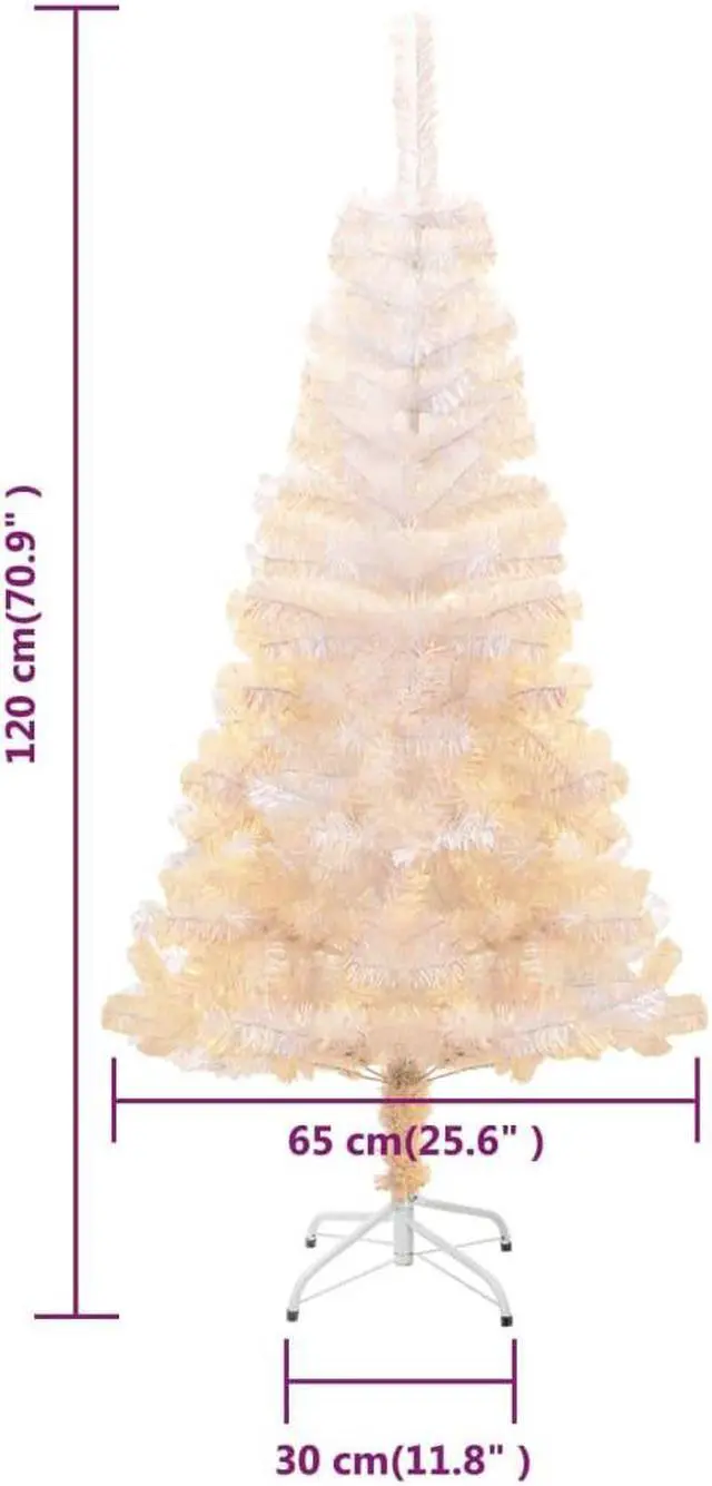 Alt view image 3 of 14 - vidaXL Christmas Tree Artificial Tree with Stand and Iridescent Tips White PVC