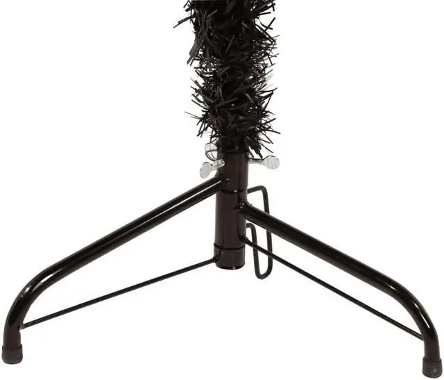 Alt view image 4 of 12 - vidaXL Christmas Tree Decor Slim Artificial Half Xmas Tree with Stand Black