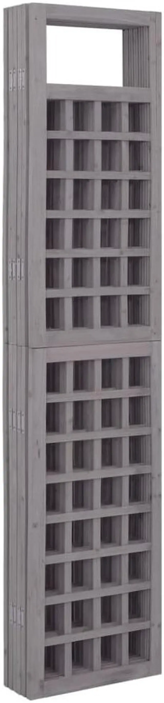 Alt view image 13 of 15 - vidaXL 6-Panel Room Divider/Trellis Solid Fir Wood Gray 95.5"x70.9"