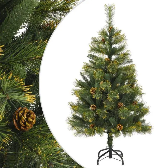 Main image of vidaXL Christmas Tree Outdoor Artificial Hinged Christmas Tree with Cones