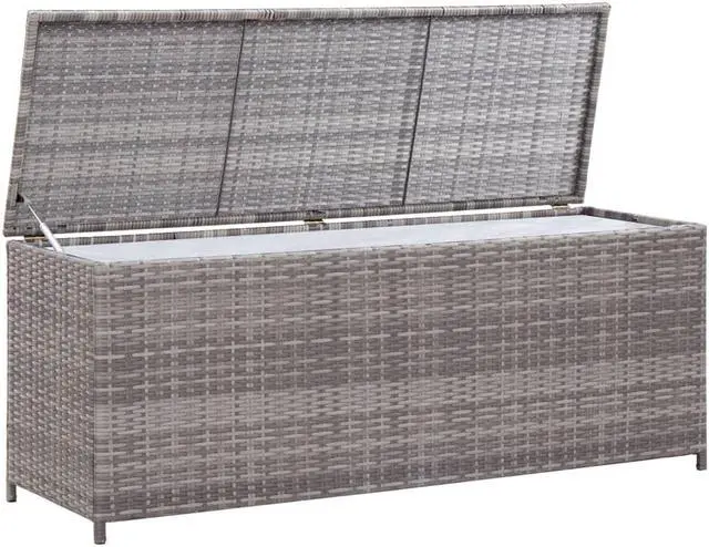 Alt view image 8 of 17 - vidaXL Outdoor Storage Box Deck Box with Lid Patio Cabinet Storage Chest Gray