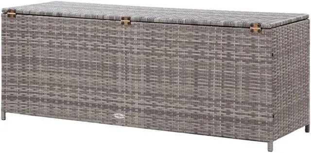 Alt view image 10 of 17 - vidaXL Outdoor Storage Box Deck Box with Lid Patio Cabinet Storage Chest Gray