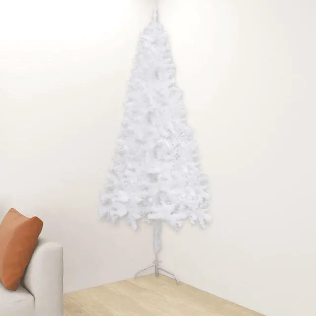 Main image of vidaXL Christmas Tree Decoration Corner Artificial Tree with Stand White PVC
