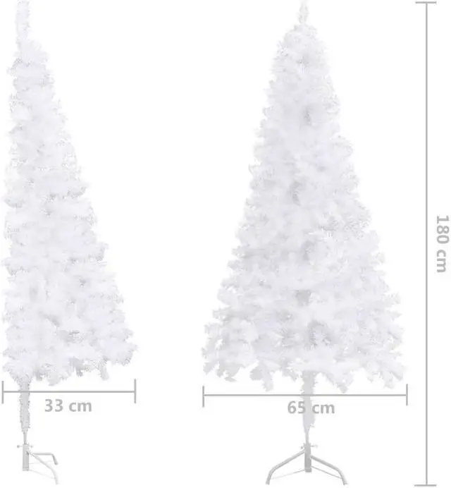 Alt view image 4 of 12 - vidaXL Christmas Tree Decoration Corner Artificial Tree with Stand White PVC