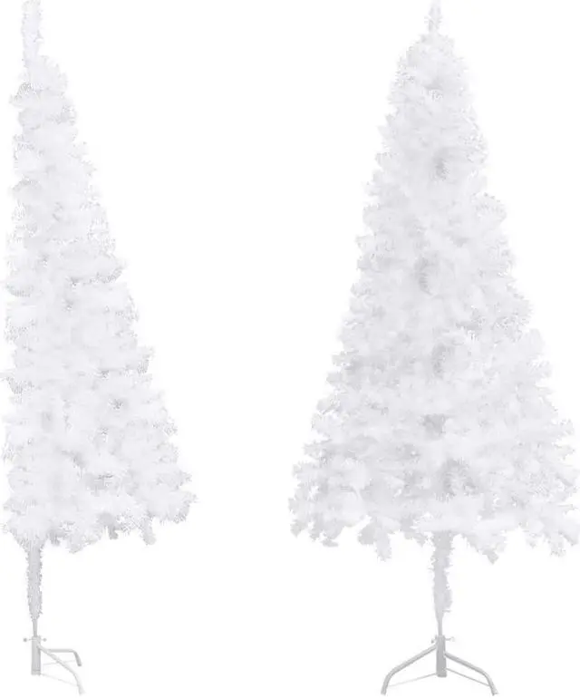 Alt view image 2 of 12 - vidaXL Christmas Tree Decoration Corner Artificial Tree with Stand White PVC