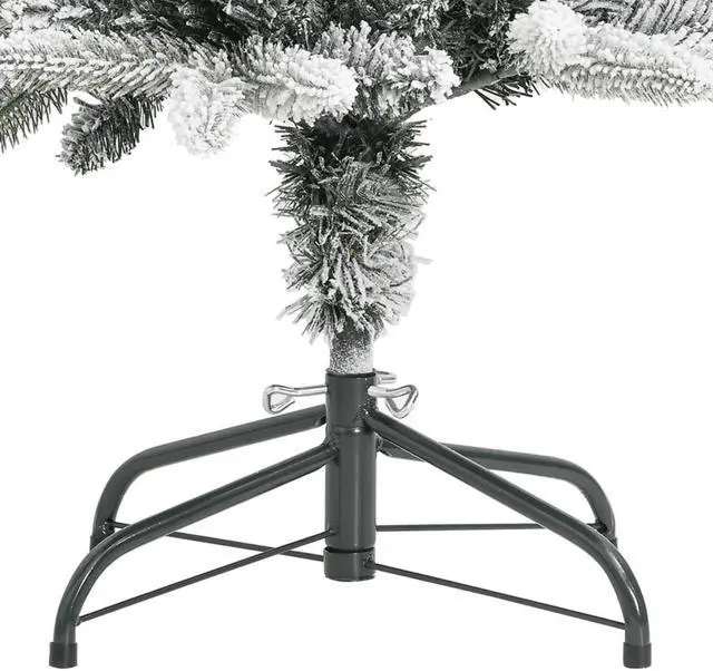 Alt view image 13 of 13 - vidaXL Christmas Tree Slim Artificial Xmas Tree with Flocked Snow PVC and PE