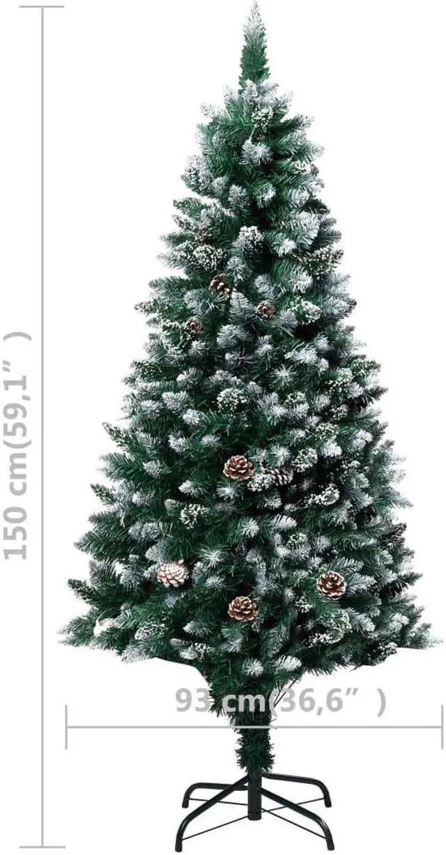 Alt view image 3 of 8 - vidaXL Christmas Tree Artificial Xmas Tree with Pine Cones and White Snow