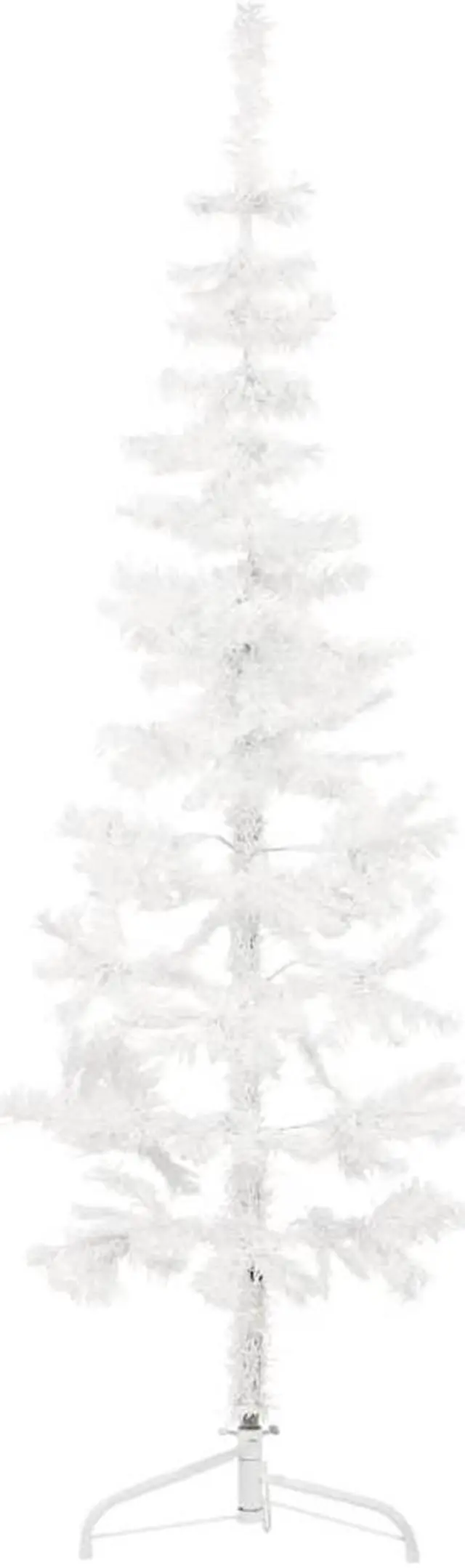 Alt view image 10 of 13 - vidaXL Christmas Tree Decor Slim Artificial Half Xmas Tree with Stand White