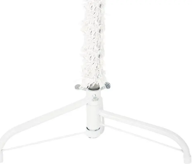 Alt view image 12 of 13 - vidaXL Christmas Tree Decor Slim Artificial Half Xmas Tree with Stand White