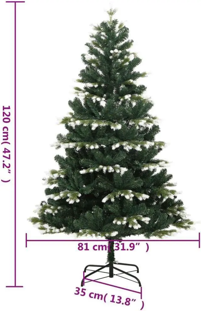 Alt view image 3 of 5 - vidaXL Christmas Tree with Flocked Snow Outdoor Artificial Hinged Christmas Tree