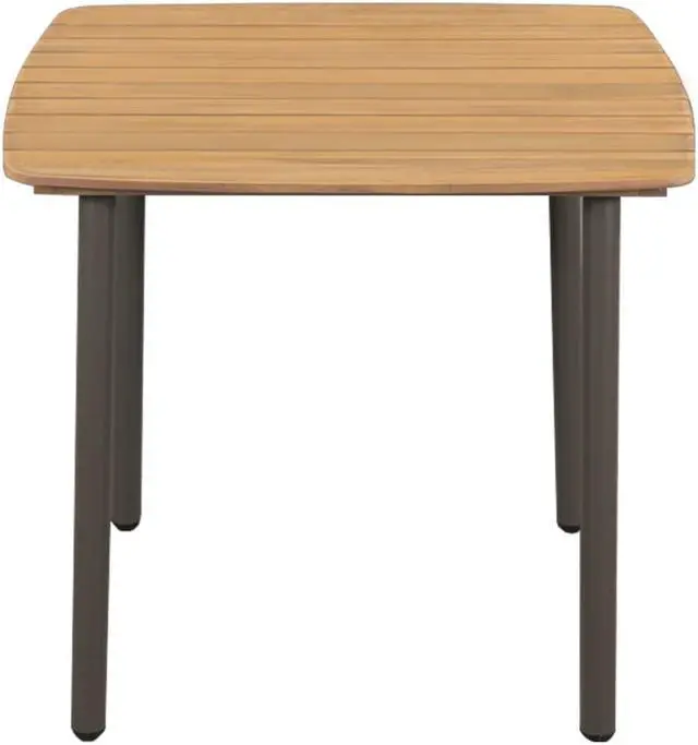 Alt view image 2 of 7 - vidaXL Patio Table Garden Outdoor Dining Table Solid Acacia Wood and Steel